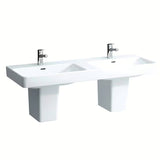 Baltas keraminis dvigubas praustuvas Laufen Pro S 130x46 cm pro montuoti į vonios kambario baldus
