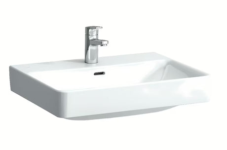 Baltas keraminis pakabinamas praustuvas Laufen Pro S 60x46,5 cm su anga pro maišytuvui centre