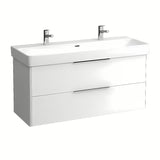 Baltas pakabinami keraminis praustuvas Laufen Pro S 120x46 cm su dviem angomis pro maišytuvui
