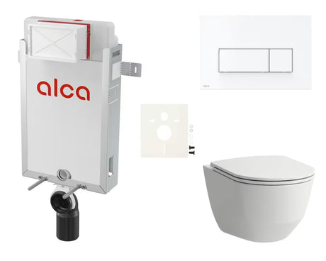 Pakabinami WC komplektas Laufen Pro įmūrijimui su bakeliu Alca pro moderniam vonios kambariui