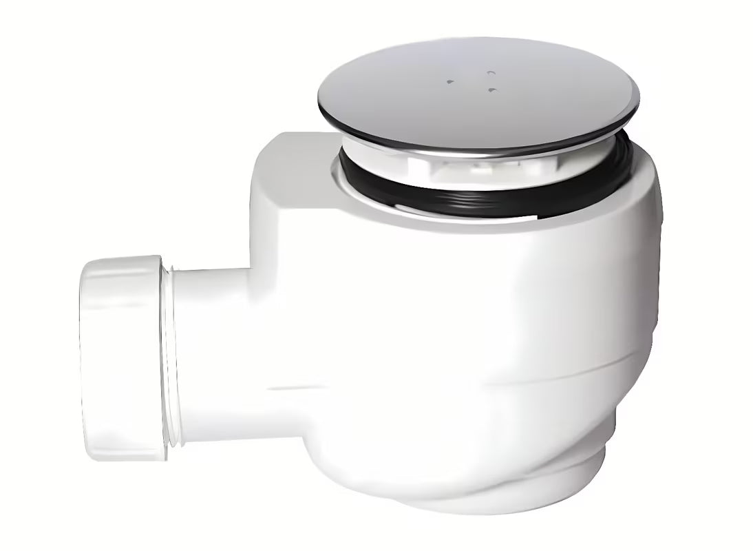 Praktiškas sifonas dušo padėklui SIKO Chrome pro nutekėjimas 50 mm su valymu iš viršaus