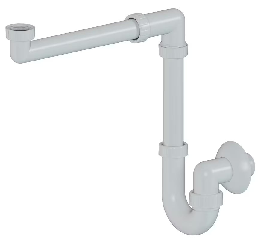 SIKO Multi praustuvo sifonas vonios kambario baldams, pro vietą taupantis, 5/4 veržlė x 40 mm