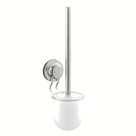 Sieninė WC šepetys Multi Ecoloc chromo spalvos su siurbtuku pro, montuojamas be gręžimo.