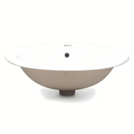 Baltas keraminis įleidžiamas praustuvas Multi Eur su anga maišytuvui centre, 55 x 47,5 cm.