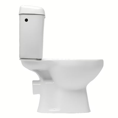 Baltas PASTATOMAS klozetas Multi Eur klasikinio stiliaus, su galiniu nuotaku ir DualFlush mechanizmu