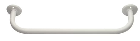 Baltos sieninės vonios kambario rankena pro saugesniam judėjimui ir lengvesniam atsistojimui nuo vonios arba nuo tualeto.