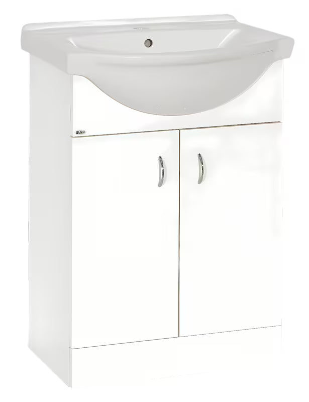 Balta spintelė su praustuvu Multi Pro 61x50x85 cm, su lakuotais šonais ir fasadais
