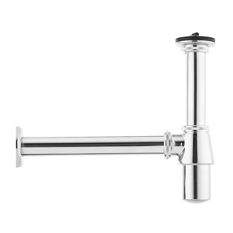 Dizaineriškas praustuvo sifonas pro praustuvui, apdaila – chrome, skersmuo 32 mm.