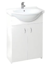 Balta spintelė su keraminiu praustuvu Multi Simple, matinis laminatas