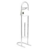 Laisvai pastatomas WC šepetys su laikikliu tualetiniam popieriui iš nerūdijančio plieno, chromo spalvos.