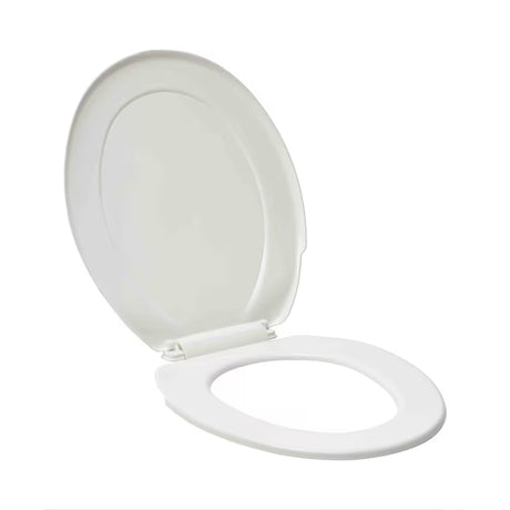 Balta KLOZETO dangtis Multi iš termoplasto su plastikiniais vyriais ir paslėptu tvirtinimu