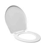 Balta KLOZETO dangtis Multi Lyra Plus iš termoplasto su plastikiniais vyriais ir paslėptu tvirtinimu