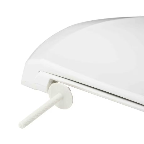 Balta KLOZETO dangtis Multi Unisetplus iš duroplasto su antibakterine danga ir plastikiniais vyriais su paslėptu tvirtinimu.
