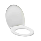 Balta KLOZETO dangtis Multi Universal iš termoplasto su plastikiniais vyriais ir paslėptu tvirtinimu.