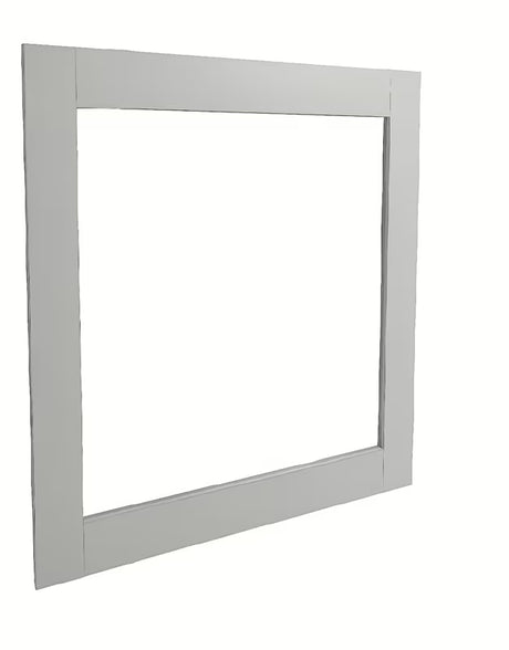 Kvadratinis veidrodis Naturel Country 80x80 cm su baltu rėmu iš masyvios eglės.