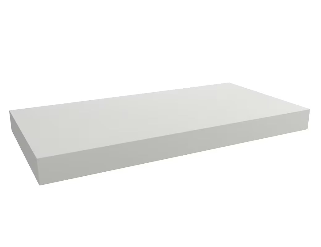 Pakabinama praustuvo stalviršis  Naturel Dolce baltos matinės spalvos (white matt), matmenys – 100x50x8 cm.