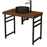 Kvadratinė kojelė po stalviršiu Naturel Dolce, juodos matinės spalvos