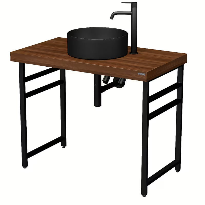 Kvadratinė kojelė po stalviršiu Naturel Dolce, juodos matinės spalvos