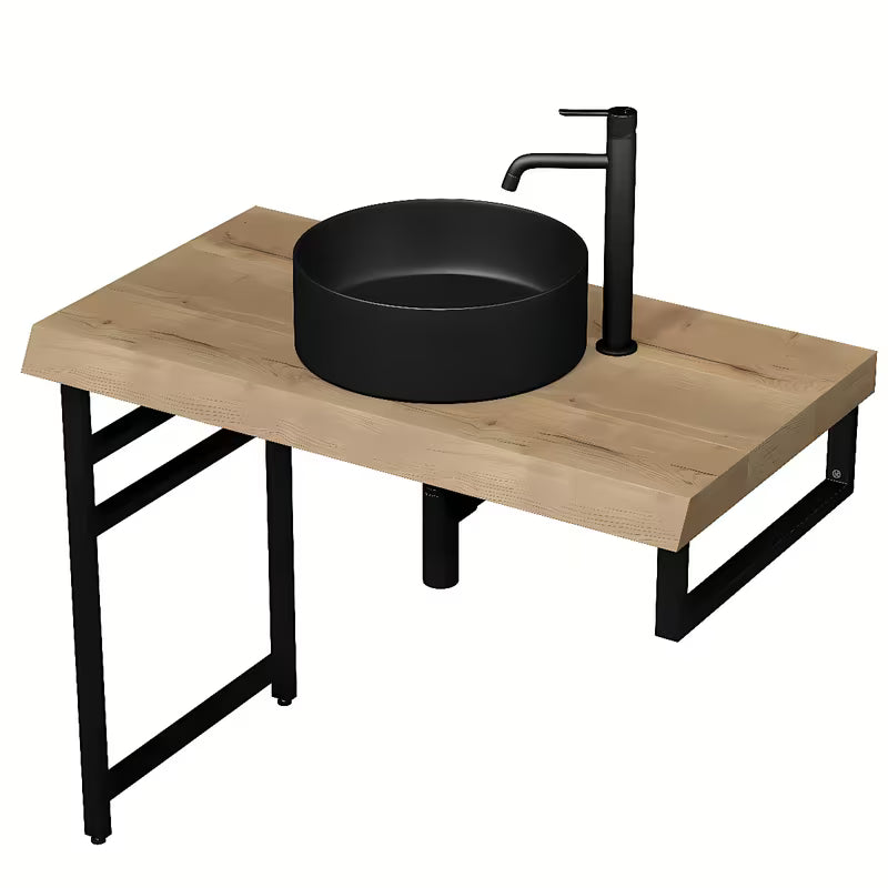 Kvadratinė kojelė po stalviršiu Naturel Dolce, juodos matinės spalvos