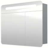Pilkai sidabrinės spalvos veidrodinė spintelė Naturel 80x65 cm su dvejomis durelėmis ir LED apšvietimu