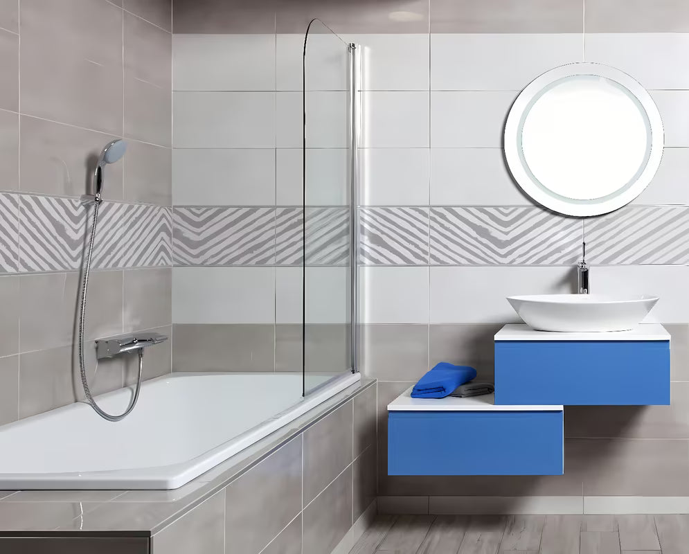 Apvalus LED veidrodis Naturel Iluxit 67 cm su šaltai baltu apšvietimu be jungiklio