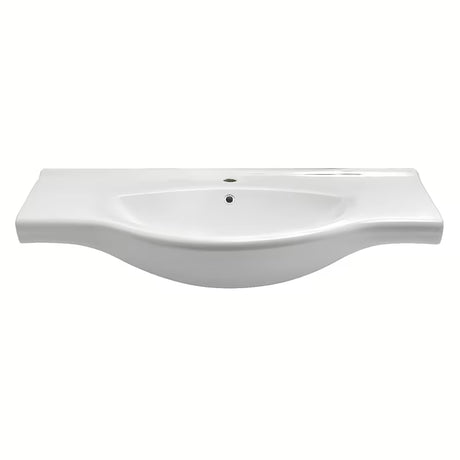 Baltas keraminis baldinis praustuvas Naturel Pro 102 x 50 cm su anga maišytuvui centre