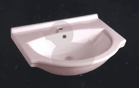 Balta keraminė baldinis praustuvas Naturel Pro 61 x 51 cm su anga pro maišytuvui per vidurį