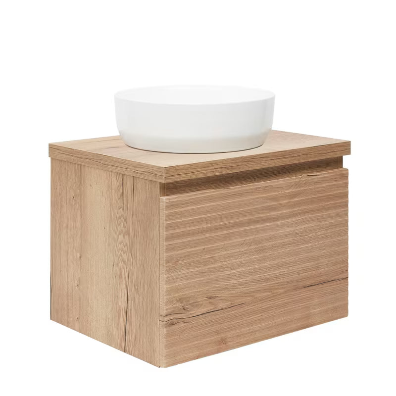 Pakabinama spintelė po praustuvu Naturel Savona ąžuolo halifax dekoro, matinis, su frezuotu fasadu