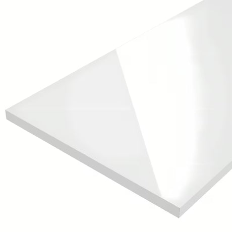 Balta blizgi viršutinė plokštė Naturel Stilla iš laminato pro apdailai vonios spintelės