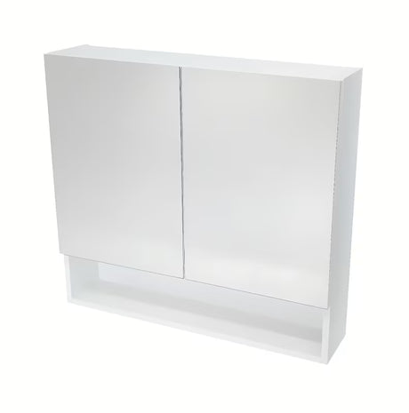 Veidrodinė spintelė Naturel Vario Dekor 75x68,6 cm baltos matinės spalvos su stiklinėmis lentynėlėmis