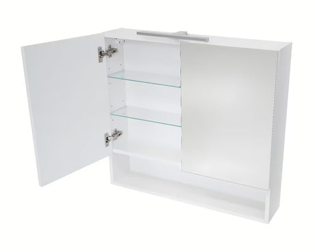 Veidrodinė spintelė Naturel Vario Dekor 75x68,6 cm baltos matinės spalvos su stiklinėmis lentynėlėmis