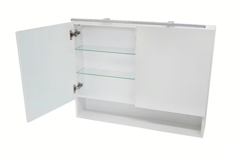 Veidrodinė spintelė Naturel Vario baltos matinės spalvos su veidrodinėmis durelėmis