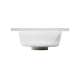 Baltas baldinis mažas praustuvas Naturel Verona 40 x 22 cm iš lieto marmuro su anga pro maišytuvui