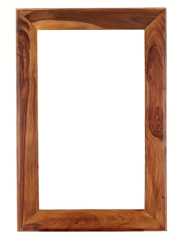 Sieninis veidrodis Naturel Wood 60x90 cm iš masyvios palisandro medienos, šiltų rudų atspalvių