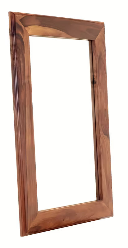 Sieninis veidrodis Naturel Wood 60x90 cm iš masyvaus palisandro, šiltų rudų atspalvių