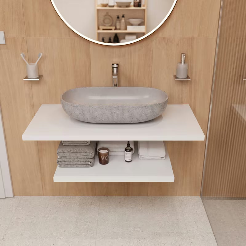 Apvalus juodas LED veidrodis Naturel 80 cm su perimetriniu apšvietimu vonios kambariui