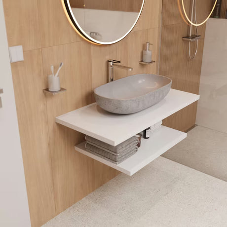 Apvalus juodas LED veidrodis Naturel 80 cm su perimetriniu apšvietimu vonios kambariui
