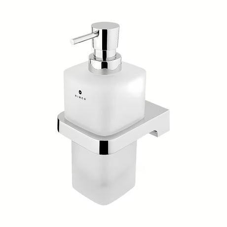 Chromuotas skysto muilo dozatorius Nimco Maya su matinio stiklo talpa, 250 ml.