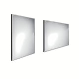 Nimco apšviestas LED veidrodis 60x80 cm, juodos spalvos, su apšvietimu perimetru