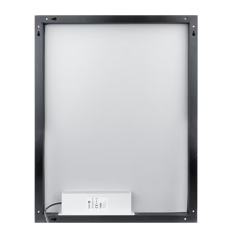 Nimco apšviestas LED veidrodis 60x80 cm, juodos spalvos, su apšvietimu perimetru