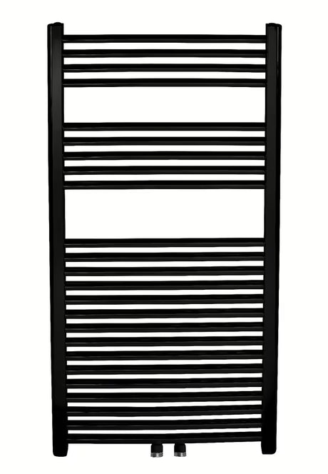 Novaservis kombinuotas rankšluosčių džiovintuvas 600 x 1800 mm, matinės juodos spalvos, su centriniu pajungimu