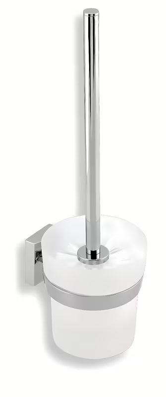 Novaservis Metalia 12 WC šepetys baltos ir chromo spalvos, montuojama gręžiant.