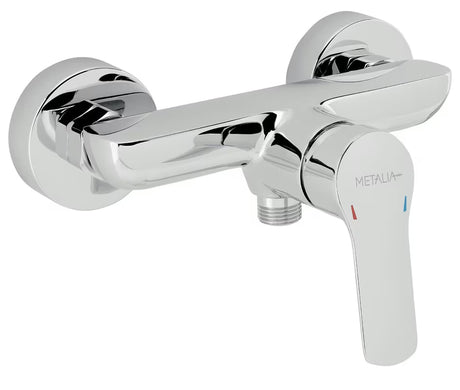 Svirtinis sieninė dušo maišytuvas Novaservis Metalia 54 blizgaus chromo spalvos.