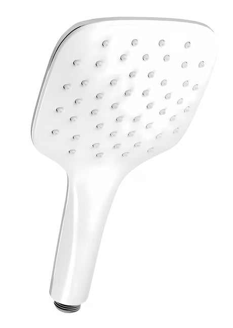 Rankinė dušo galvutė Novaservis, balta su chromo elementais ir EasyClean technologija.