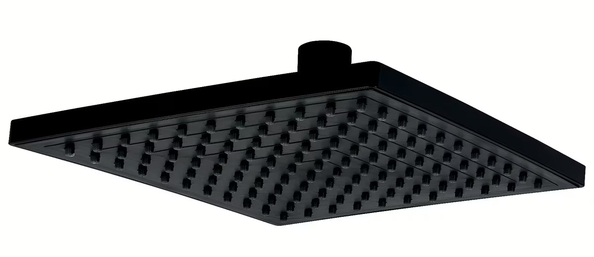 Juoda kvadratinė viršutinis dušas Novaservis 20x20 cm iš nerūdijančio plieno su EasyClean purkštukais