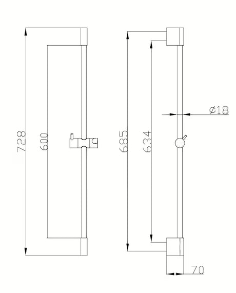 Dušo stovas Optima Comfort, chrome spalvos, su reguliuojamu dušai laikikliu