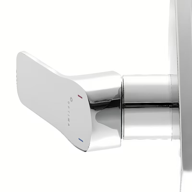Potinkinė svirtinis dušo maišytuvas Optima Cube Way chromo spalvos, švaraus minimalistinio dizaino.