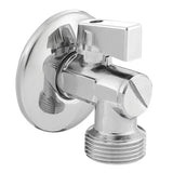 Visiškai metalinis kampinis ventilis Optima 1/2x3/4 su plastikine sklende ir integruotu filtru