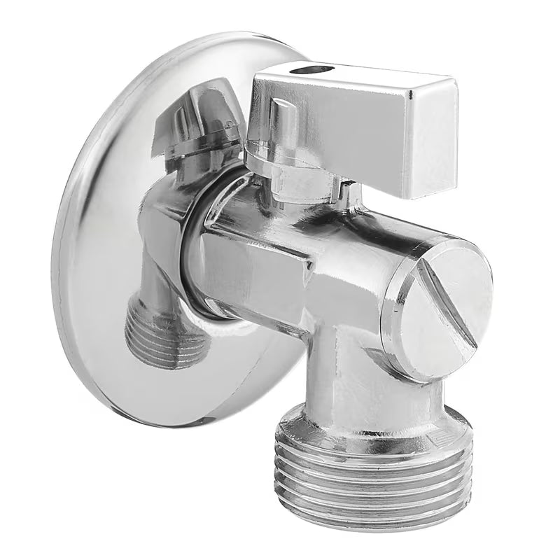 Visiškai metalinis kampinis ventilis Optima 1/2x3/4 su plastikine sklende ir integruotu filtru