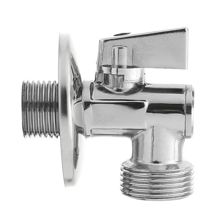 Visiškai metalinis kampinis ventilis Optima 1/2x3/4 su plastikine sklende ir integruotu filtru